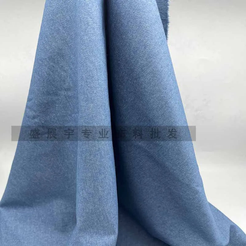 Thin Elastic Denim Fabric By The Meter for Clothing Shirts Jackets Pants Dresses Skirts Bags DIY Sewing Washed Cloth Soft Black