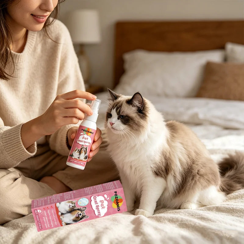 No Brushing Pet Dental Spray Dog Cat Breath Freshener Plaque Tartar Care Water Teeth Stain Cleaning Liquid