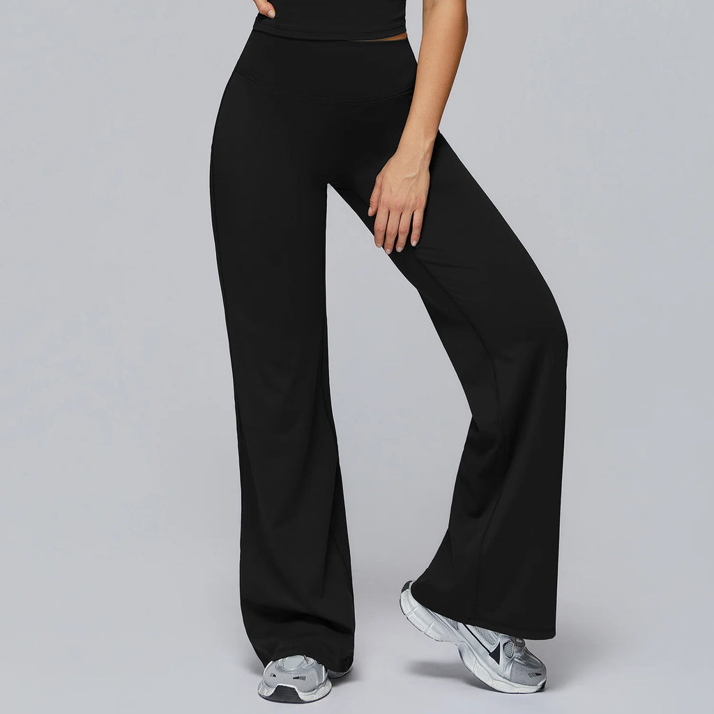 Women's Sports Yoga Pants High Waisted Straight Flared Trousers Running Fitness Sport Trousers Female Gym Casual Sports Pants