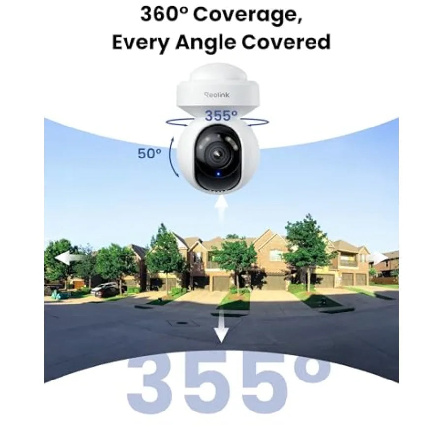 Outdoor security bundle: E1 Pro 4K PTZ camera with auto tracking, 2K+ WiFi video doorbell with chime, weatherproof housing, bla