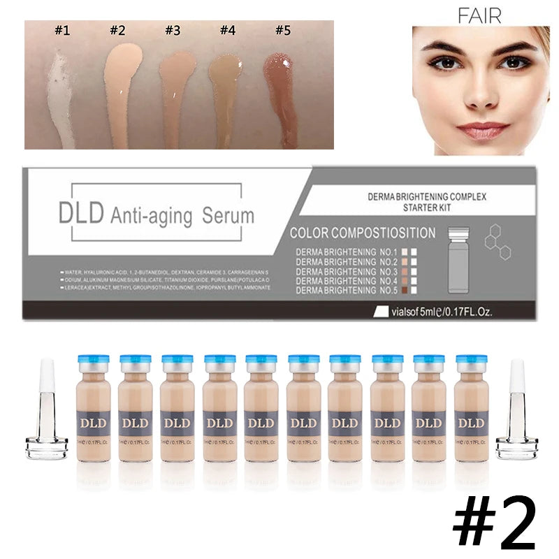 Korea 5ml*10Pcs BB Cream Glow Foundation Brightening Sunscreen Salmon DNA Ampoule Skin Booster Moisturizing Skin Beauty Makeup