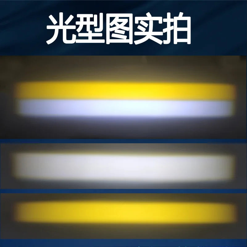 Dual Color LED Grille Light Car Motorcycle Waterproof Modified Auxiliary Spotlight Headlight