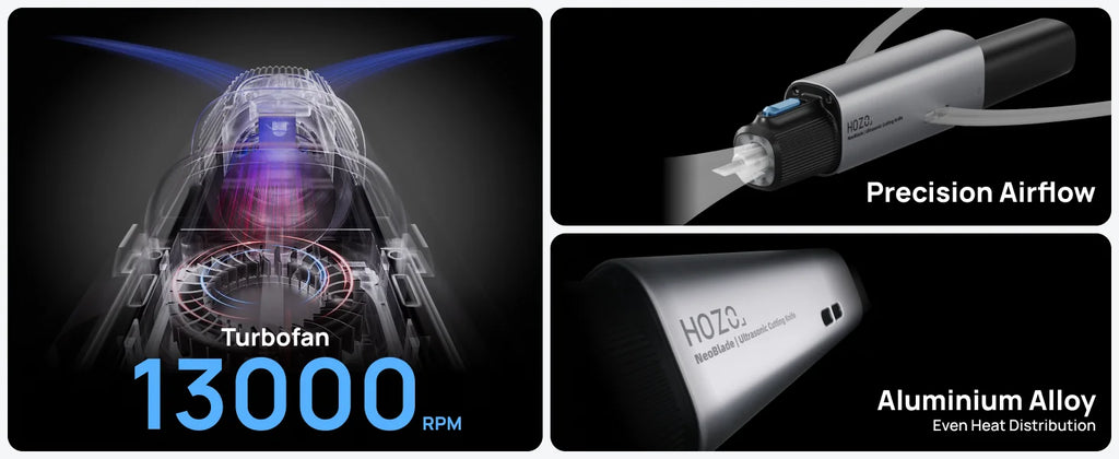 HOZO Ultrasonic Cutter with Auto Power Adjustment 6-in-1 Blades for Precision Cutting Hobby Craft Model Making Gloves Given Away