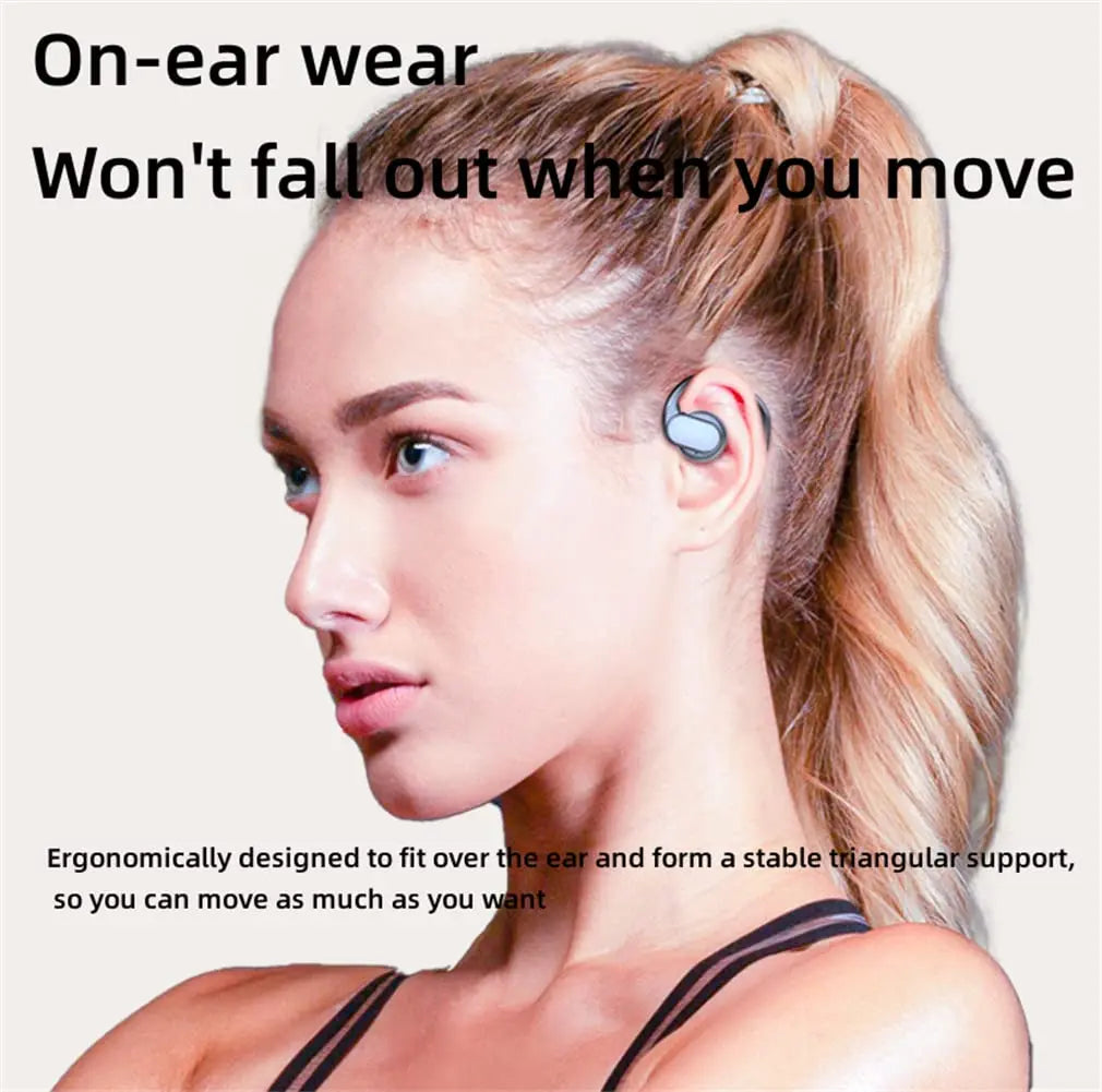 Bluetooth Wireless Earphones, Bone Conduction Noise Cancelling Waterproof Headphones, with Mic HD Call Headset,Bluetooth 5.3