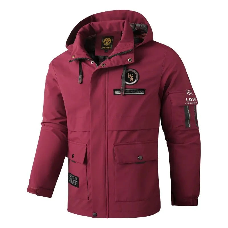 Men's Casual Jacket Parka Autumn/Winter Hooded Jacket Men's Coat Solid Color Outdoor Chic