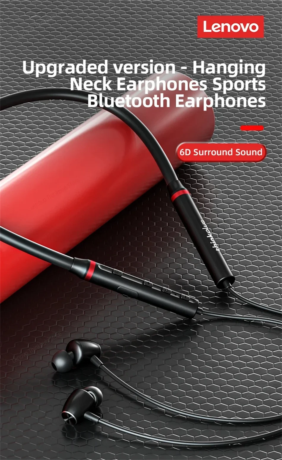 Lenovo HE05X Neckband Earphones Wireless Bluetooth 5.0 Earbuds Waterproof Sport Headset with Mic Magnetic Neckband Earphone New