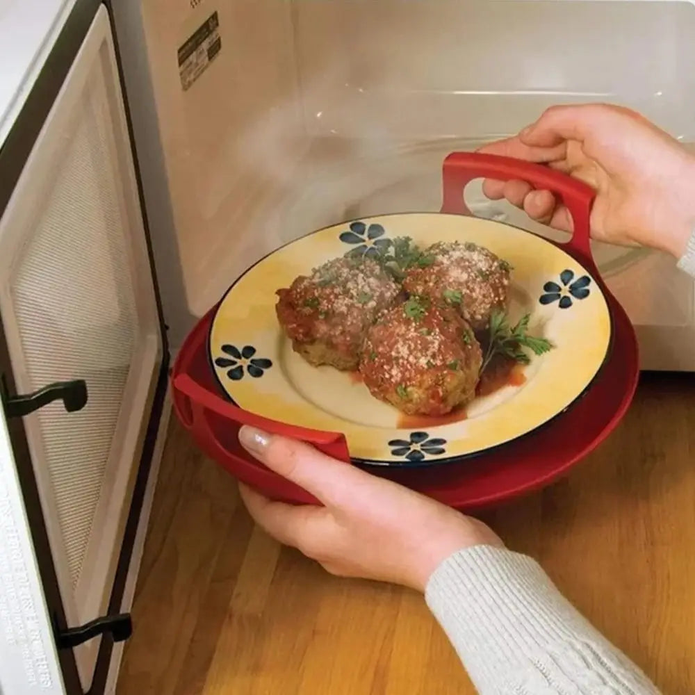 New Anti-deformed Microwave Plate Tray Home Cooking Supplies PP Microwave Plates Holder For Bowls, Easy to Clean Steam Holder