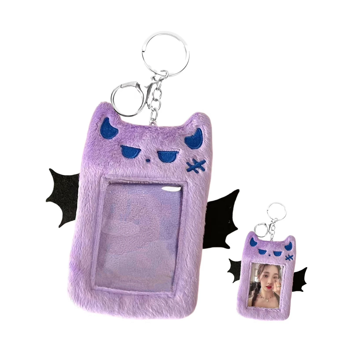 Cartoon Devil Plush Photocard Case Photo ID Credit Band Card Holder Card Case Students Idols Photos Protective Cover