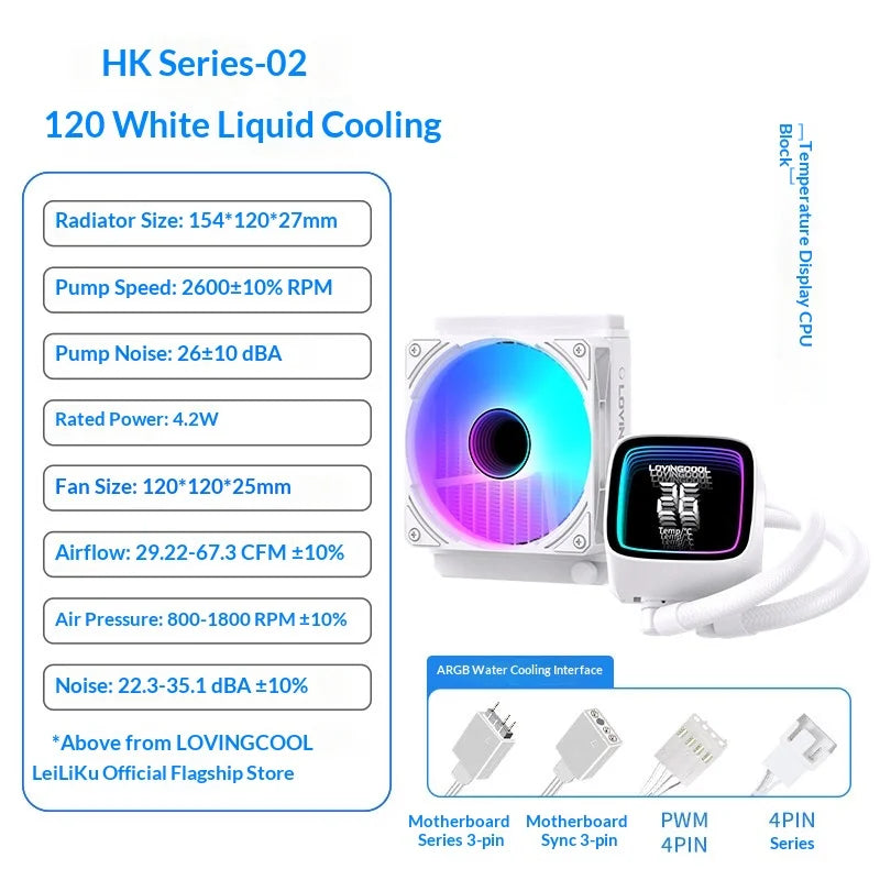 Fmouse Lovingcool Aio Cpu Water Cooler 240mm 360mm Argb Prism Digital Display Temperature Control Aura Sync For Pc Gaming Case