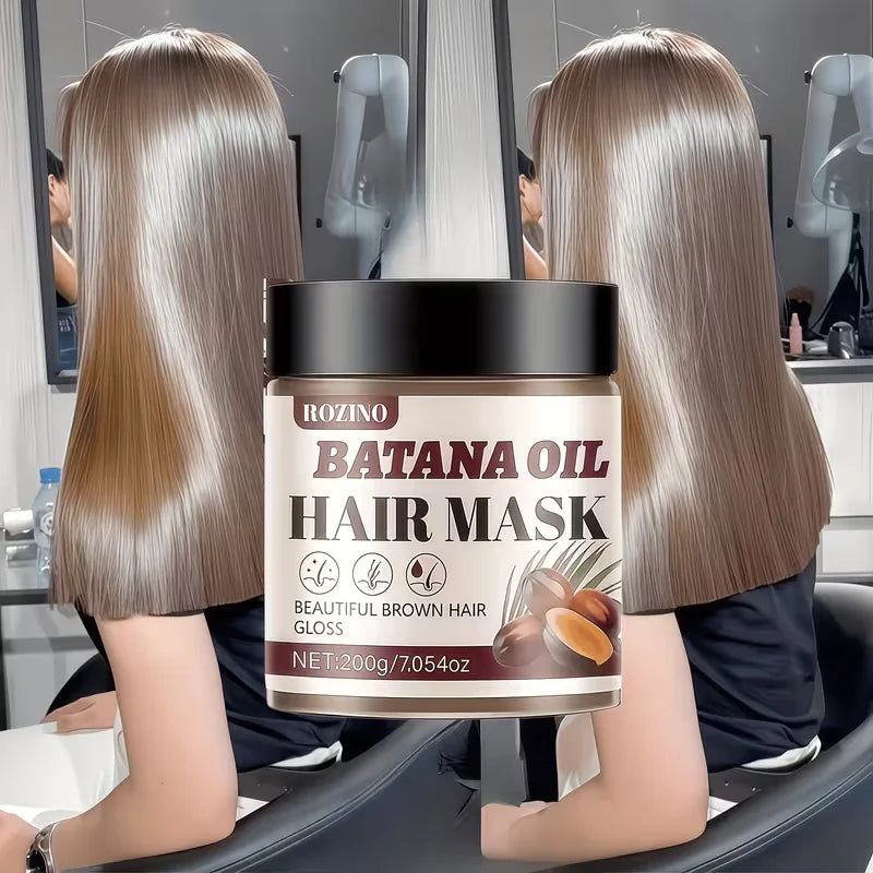 ROZINO Batana Oil Hair Mask 200g, Moisturizing Hair Conditioner for Dry Frizzy Hair, Nourishing Hair Treatment Mask for Smooth Shiny Hair, Deep Conditioning Hair Care, Easy to Use at Home