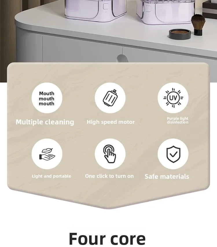 Portable Automatic Makeup Brush Cleaner Household Deep Puff Cleaning Machine Quick Cleaning of Various Beauty Tools