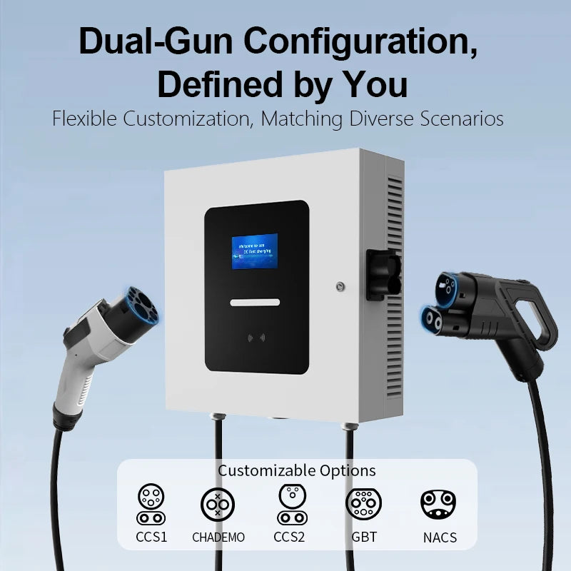 Customized 20kW 30kW 40kW CCS2  DC Fast EV Charger Floor-standing Commercial Electric Vehicle Charging Station