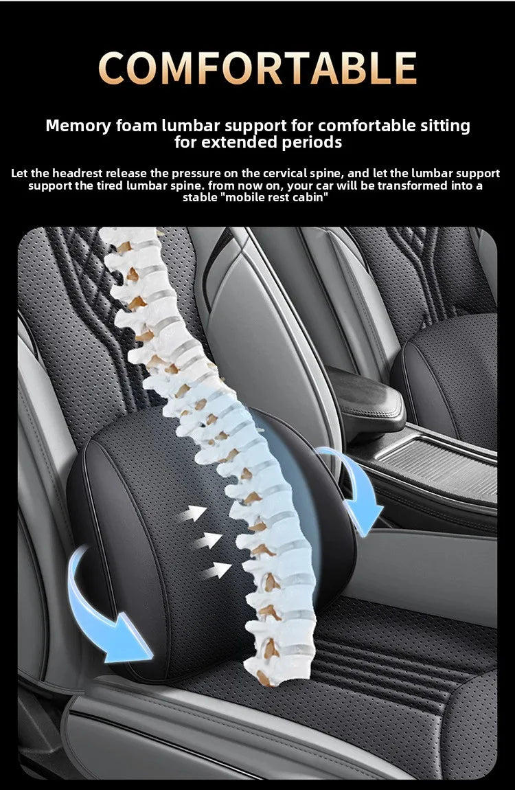 Universal Sporty Seat Luxury Car Seat Full Cover Perforated Breathable Leather Sedan SUV. Cushion Car Seat Full Cover Protection