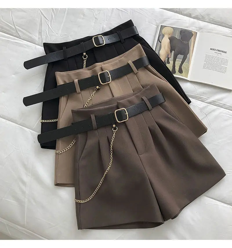 Women's Summer Suit Shorts 2025 New Korean Version Slim High Waist Casual