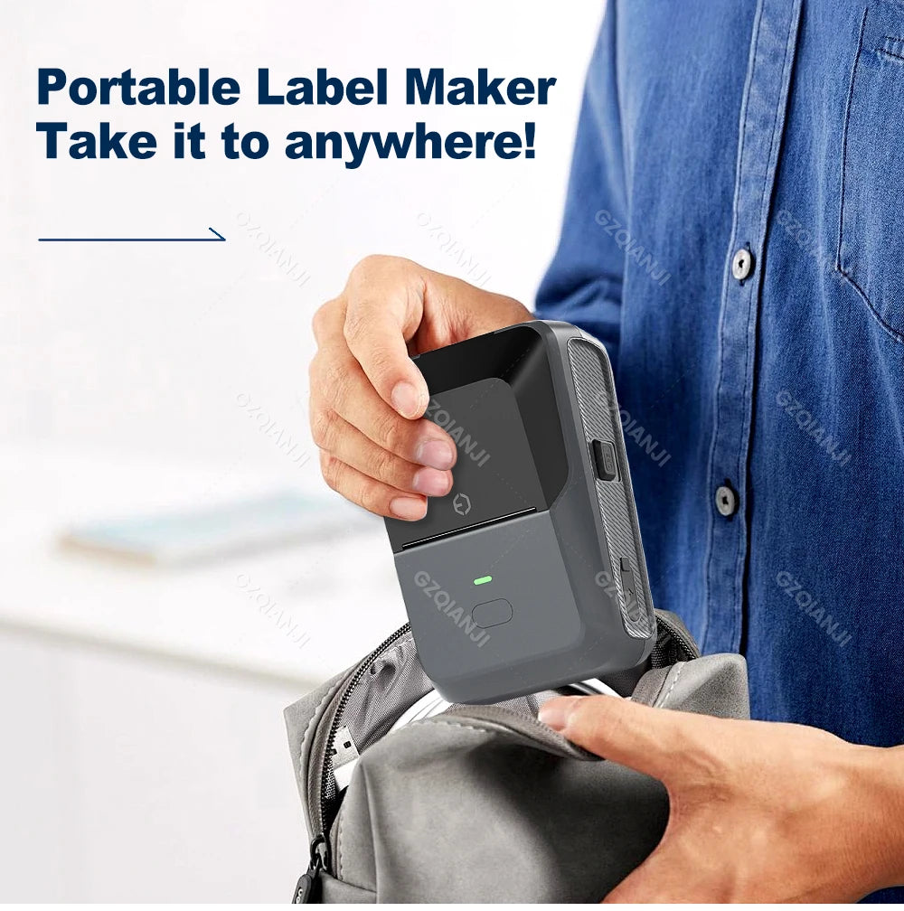 P2 Mini Thermal Label Printer Self-adhesive Food Stickers Bluetooth Maker Pocket Name Price Barcode Business Labeling Machine
