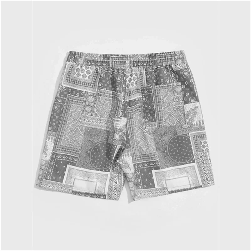 Trend Bandana Graphic Beach Short for Men Summer Fashion 3D Printed Swim Trunks Loose Casual Streetwear Hawaiian Short Pants