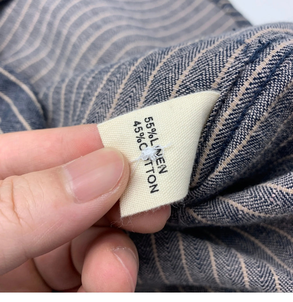 55% Linen 45% Cotton Vintage Striped Shirts for Men American Casual Retro Loose Blouses 2024 Spring Autumn Long Sleeve Male Tops