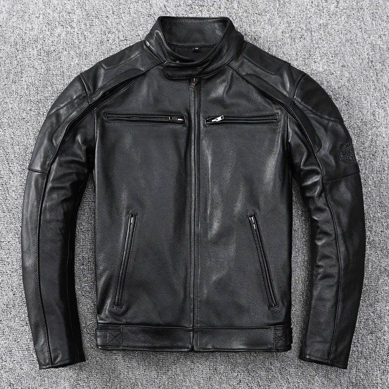 AYUNSUE Genuine Leather Jacket Autumn Winter Mens Clothing Cowhide Motorcycle Jackets Short Coats Size S-5XL Inverno Masculino