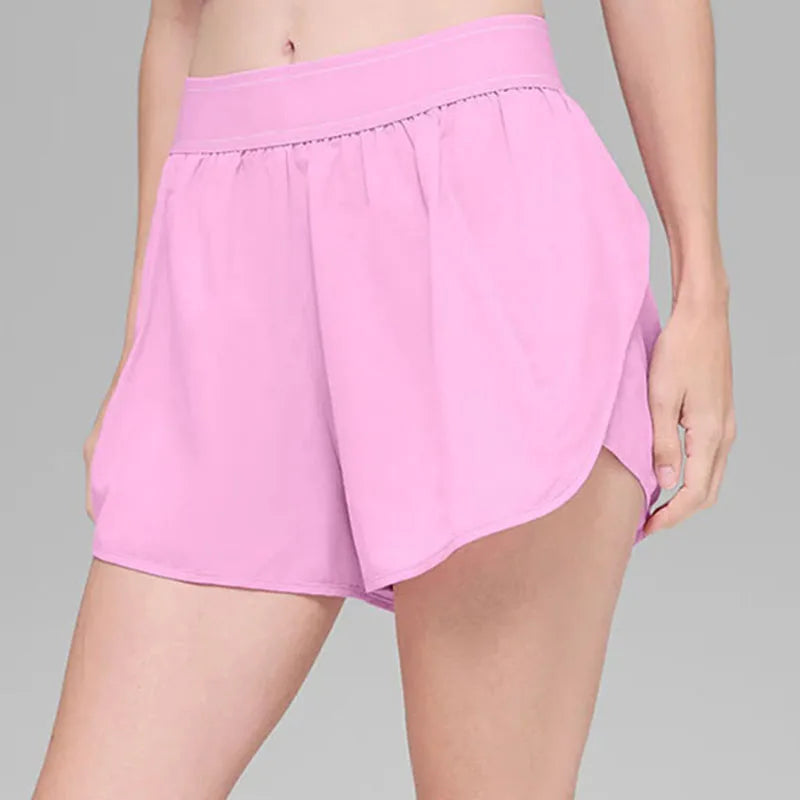 Yoga Shorts - Casual Loose Women's Sportswear Anti Exposure Soft Breathable High Waist Short Skirt Breathable Quick Drying