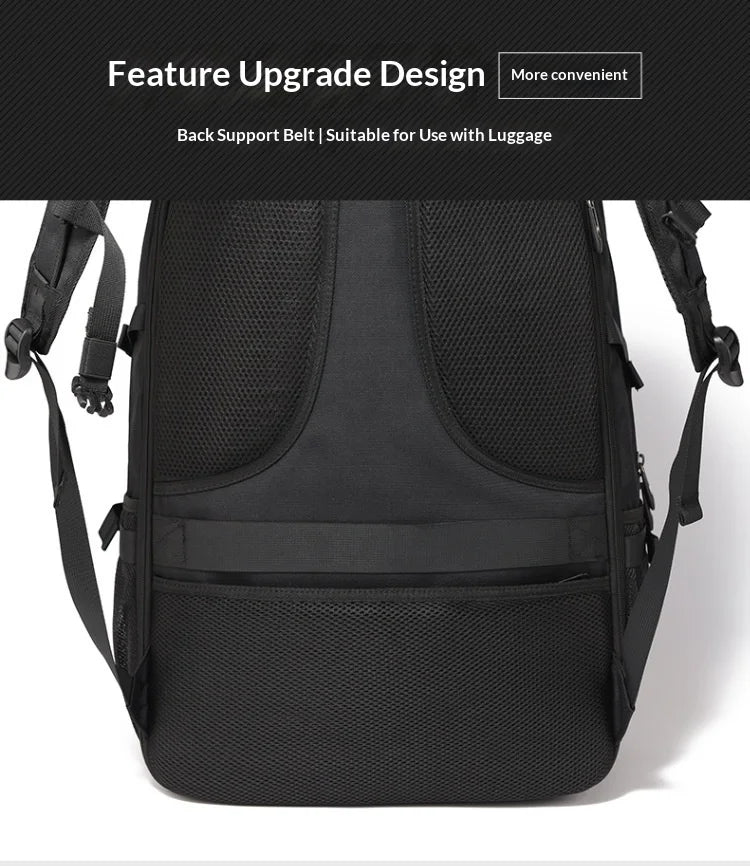 50L 80L Men's Large Travel Backpack, Separate Shoe Compartment Waterproof Business Backpack Outdoor Sports Black Storage Bag