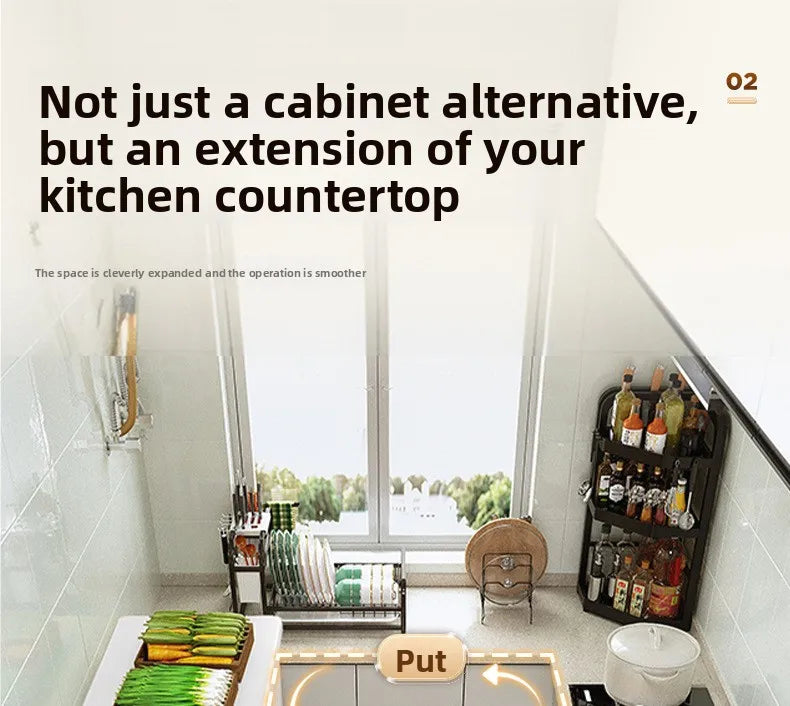 Kitchen Storage Shelf Metal Frame Organizer Stand for Microwave Oven Pantry Furniture for Home Dining Room Restaurant