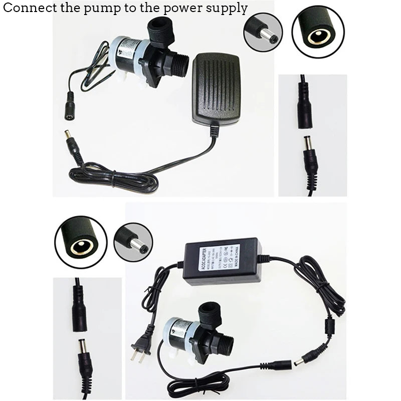High Temperature Water Pump 12/24V DC Multifunctional Brushless DC Pump Booster Warm Air Water Cooled Circulation Pump 1/2" DN15