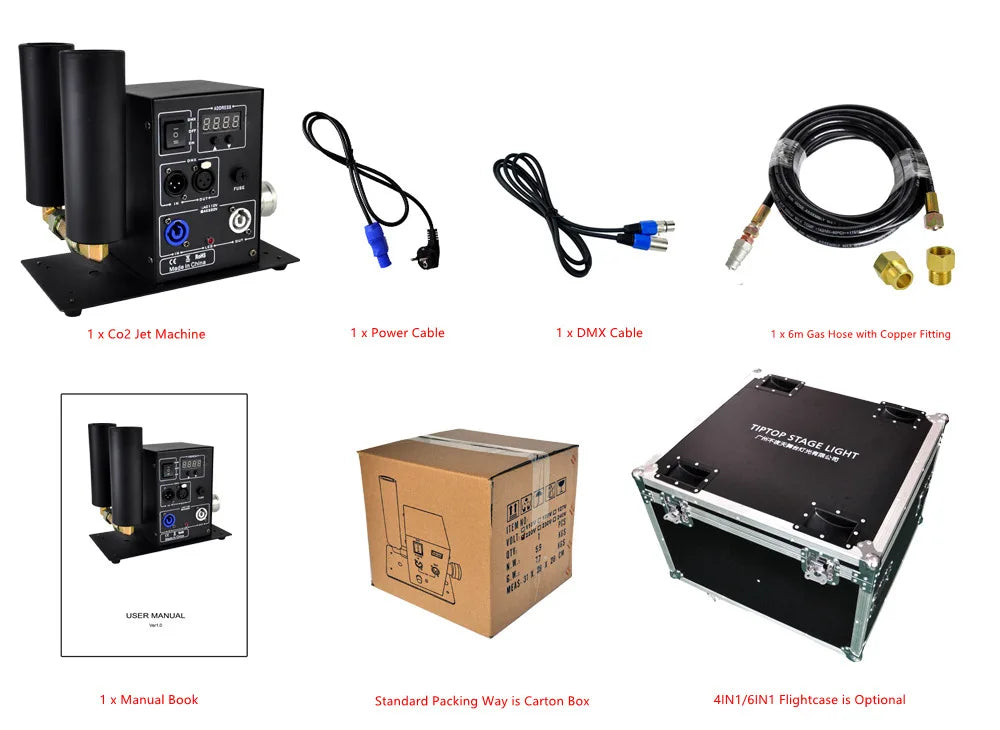 Professional Stage Effect Digital DMX Stage Effect Equipment Single Pipe Carbon Dioxide Gas Column Fog Smoke Co2 Jet Machine