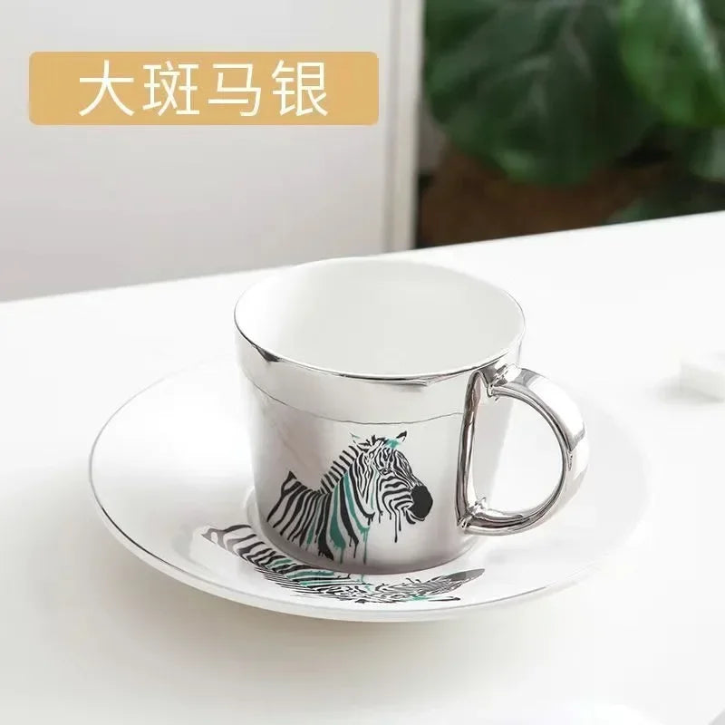 New Dynamic Mirror Reflection Cup Mug 250~300ml Home Drinkware Creative Ceramic Anamorphic Cup Coffee Tea Set Interesting Gift