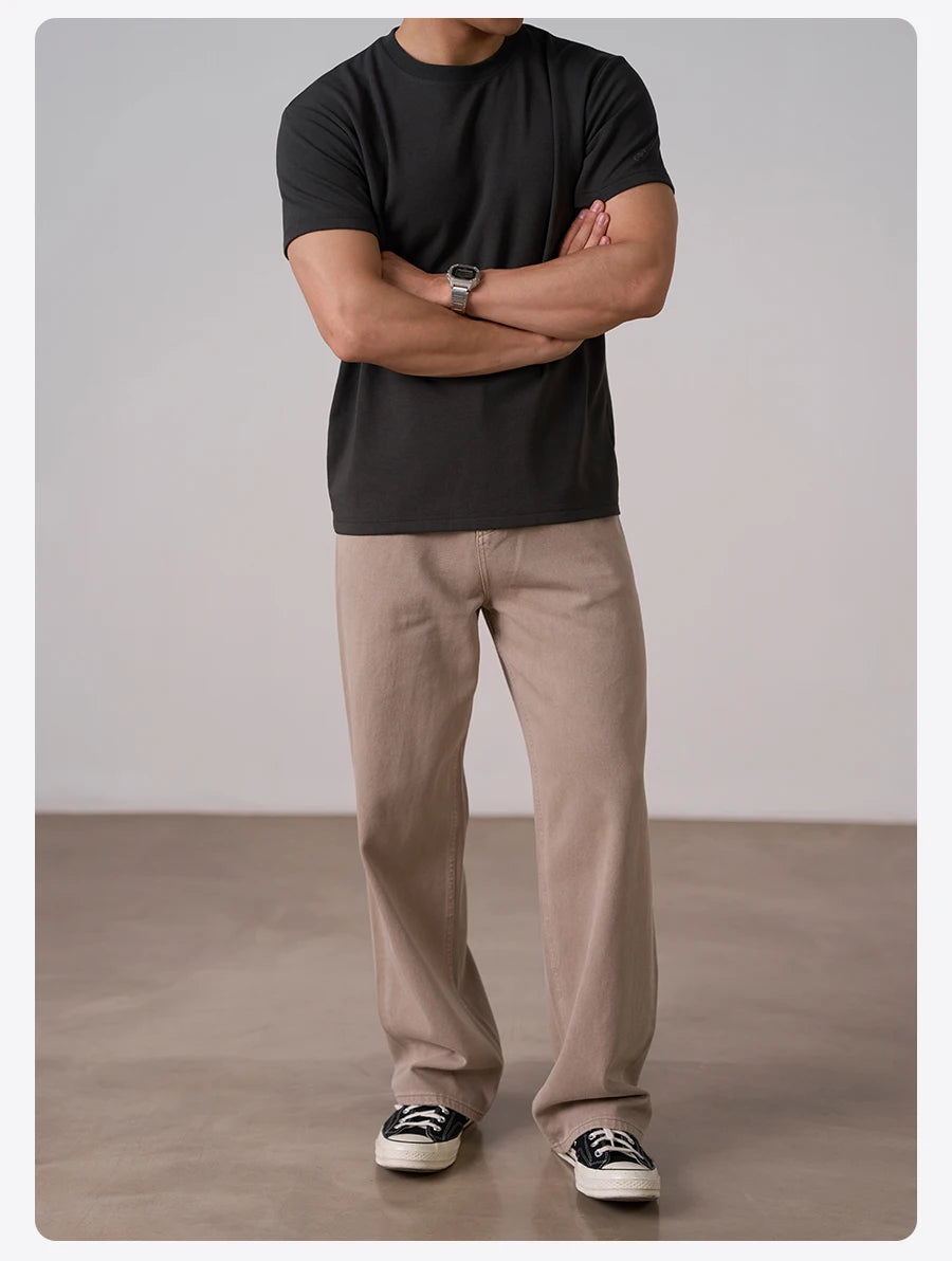 SIMWOOD 2026 Autumn Winter New Warm 260gsm Fabric T-Shirt Regular Fit Thermal Base Layer Comfortable Short Sleeve Tops