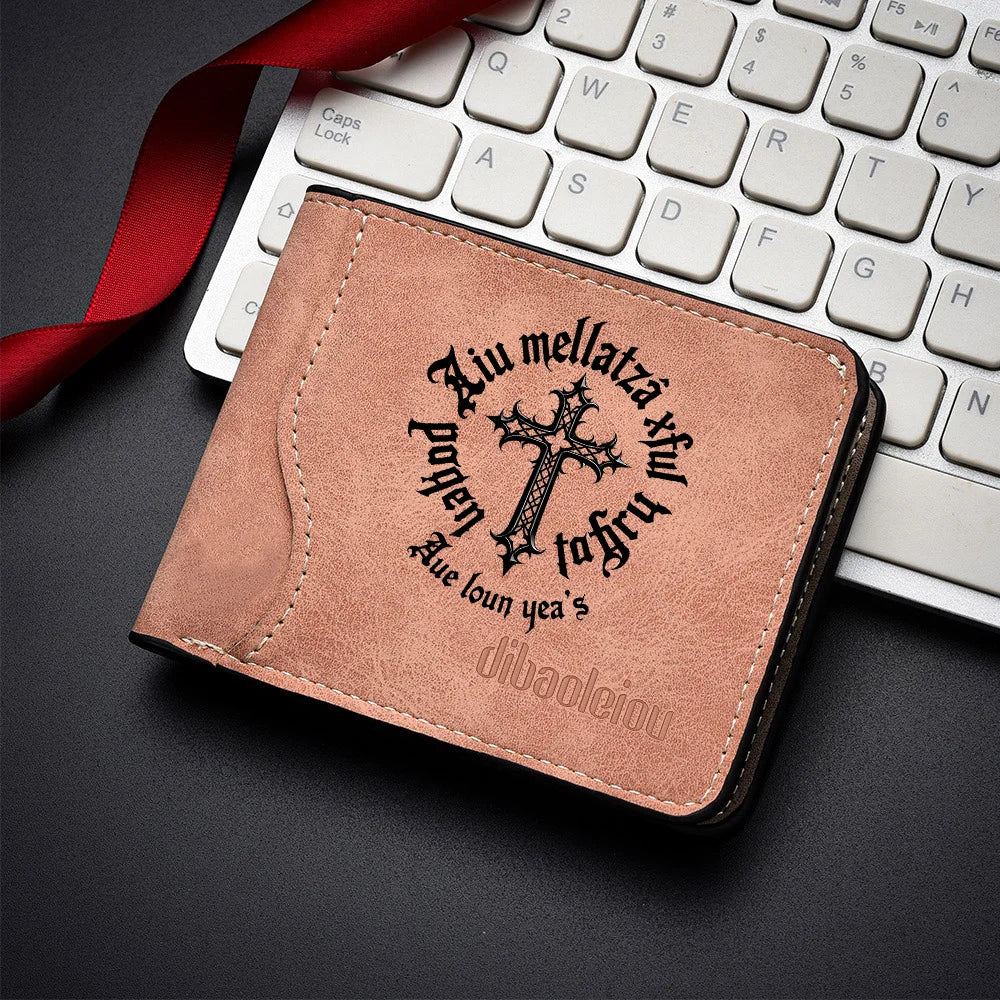 Men's Fashionable Minimalist Short Wallet Personalized PU Leather Design Compact Card Holder for Men