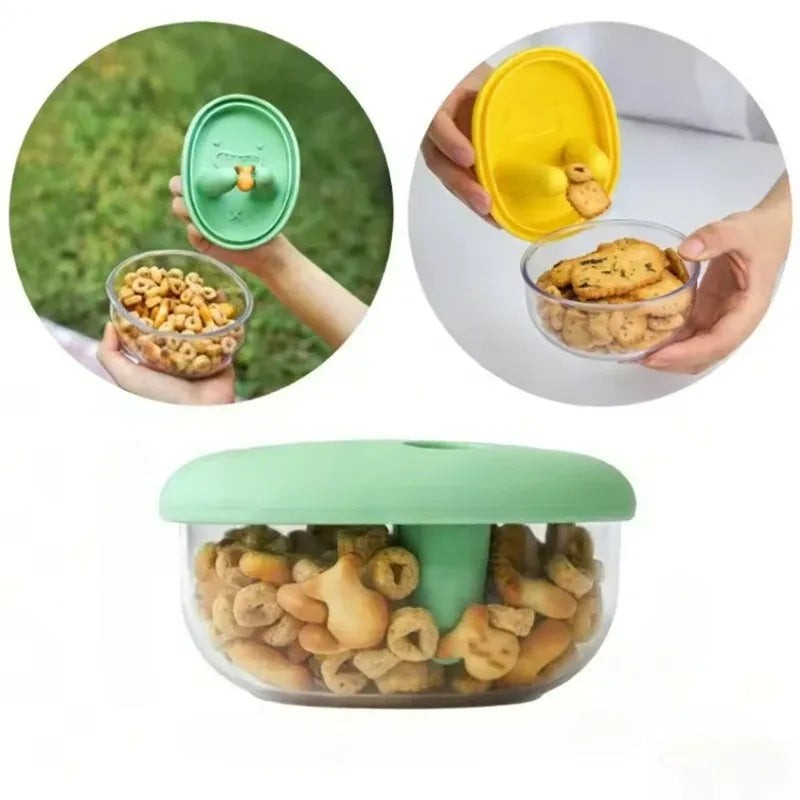 1PCS Creative Food Storage Container Lunch Box Anti-Dirty Bowl Keeps Hands Clean, Suitable for School, Office, and Picnics