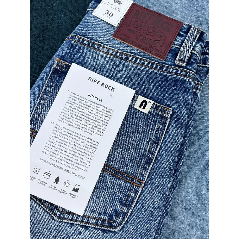 14oz Heavy loose straight jeans men's autumn American casual Japanese trousers