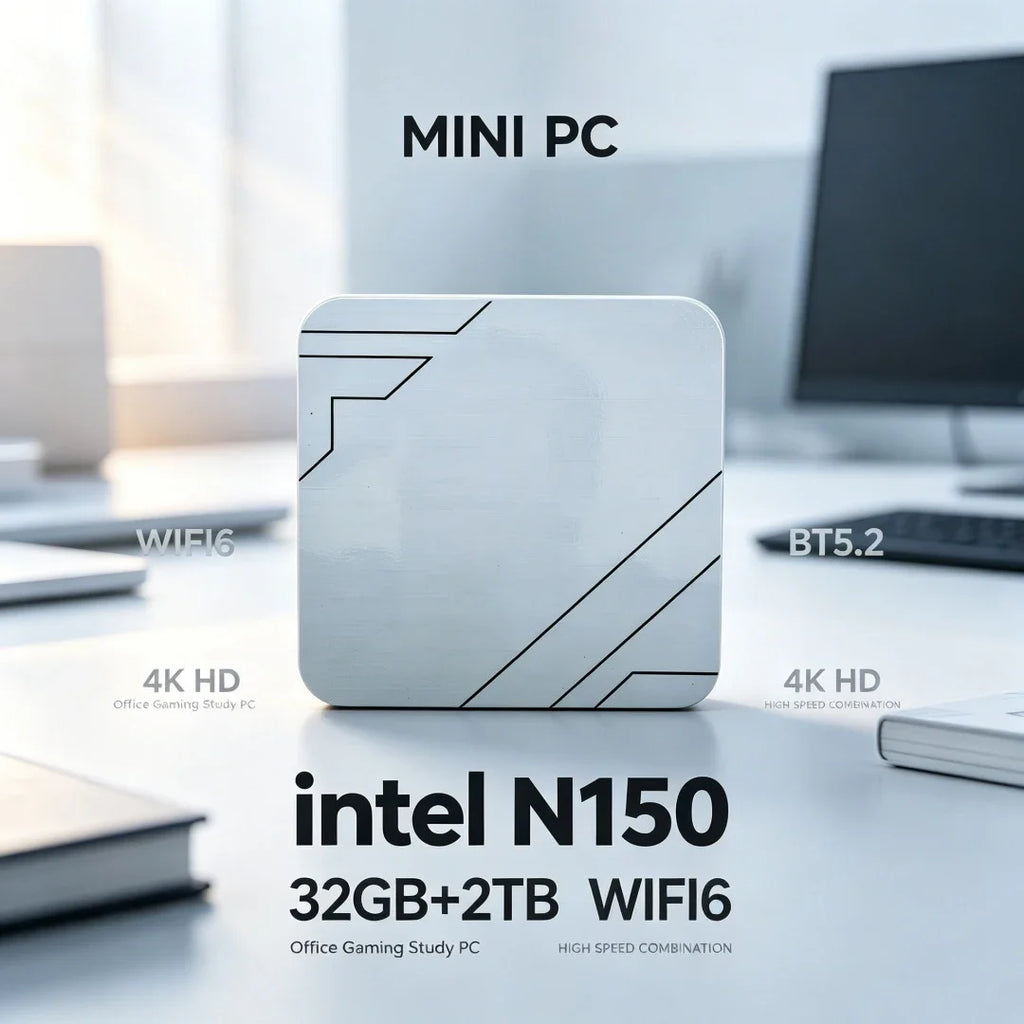 Mini PC Intel Core N150 16GB RAM 2TB SSD Mini Desktop Computer WIFI6 BT5.2 4K HD Office Gaming Study Mini PC