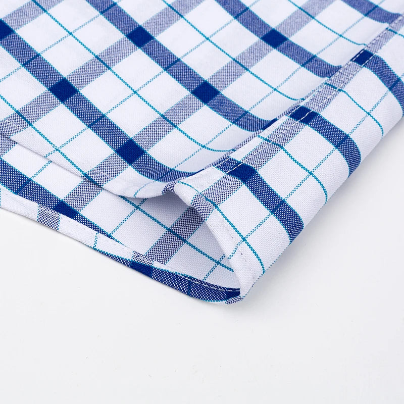100% Pure Cotton Oxford Shirts for Men Long Sleeve  Plaid Shirt Striped Male Shirt BusinessTartan  Red Shirt Men Designer Shirts