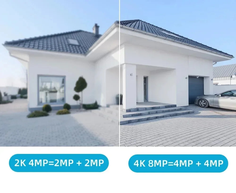 8MP Dual Lens Tuya Wifi Camera PTZ Outdoor 4K Wireless Dual Screen Security Camera Auto Tracking Monitoring ONVIF Alexa Support