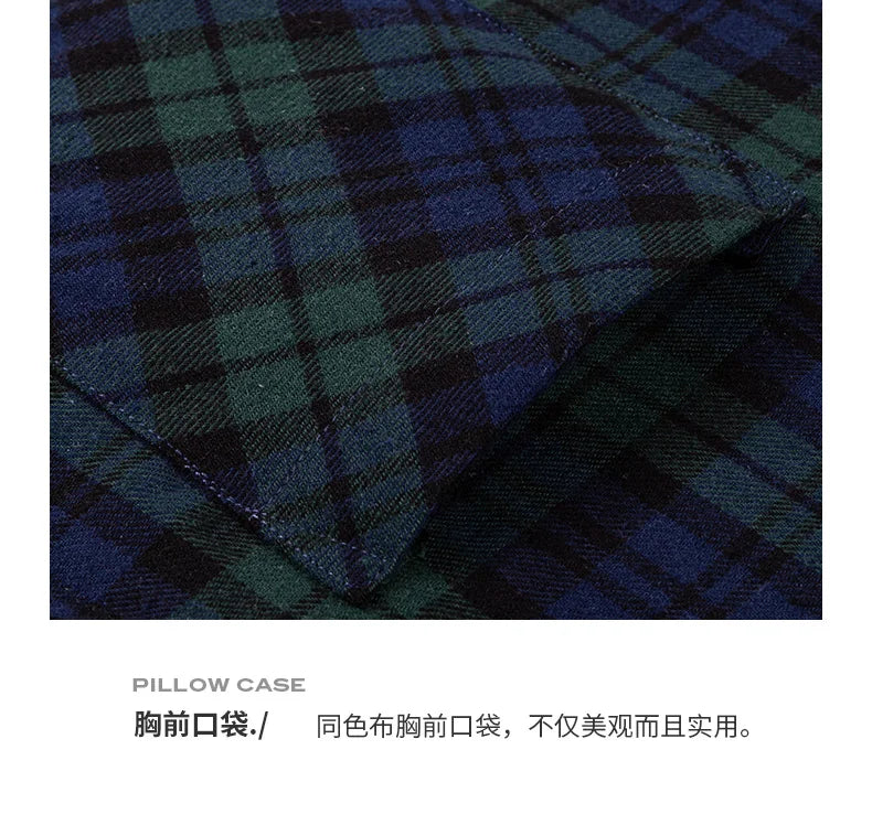 8XL Classic Plaid Men's Flannel Shirts Men Long Sleeve Casual Men's Flannel Shirts Men Long Sleeve Casual Big Size Single Pocket