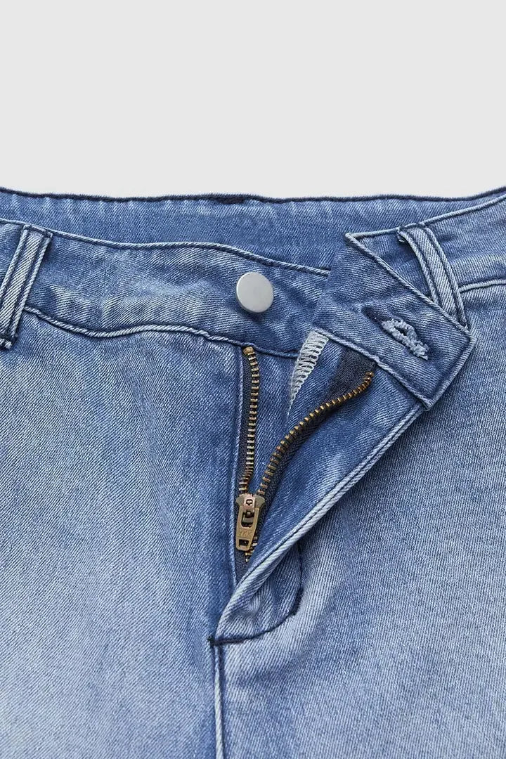 New Women High Waist Loose Straight‑Leg Cropped Jeans Washed Vintage Denim Ankle Pants Casual Daily Streetwear Denim Trousers