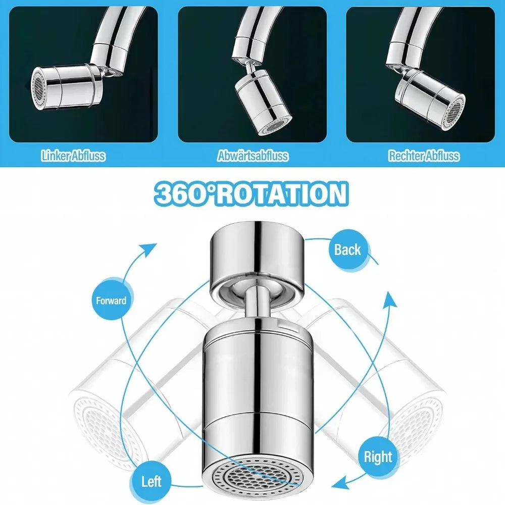 Dual Mode Metal Kitchen Faucet Sprayer Head Bubbler 360° Rotation Adaptor Sink Faucet Extender Aerator Nozzle Filter 22/24mm