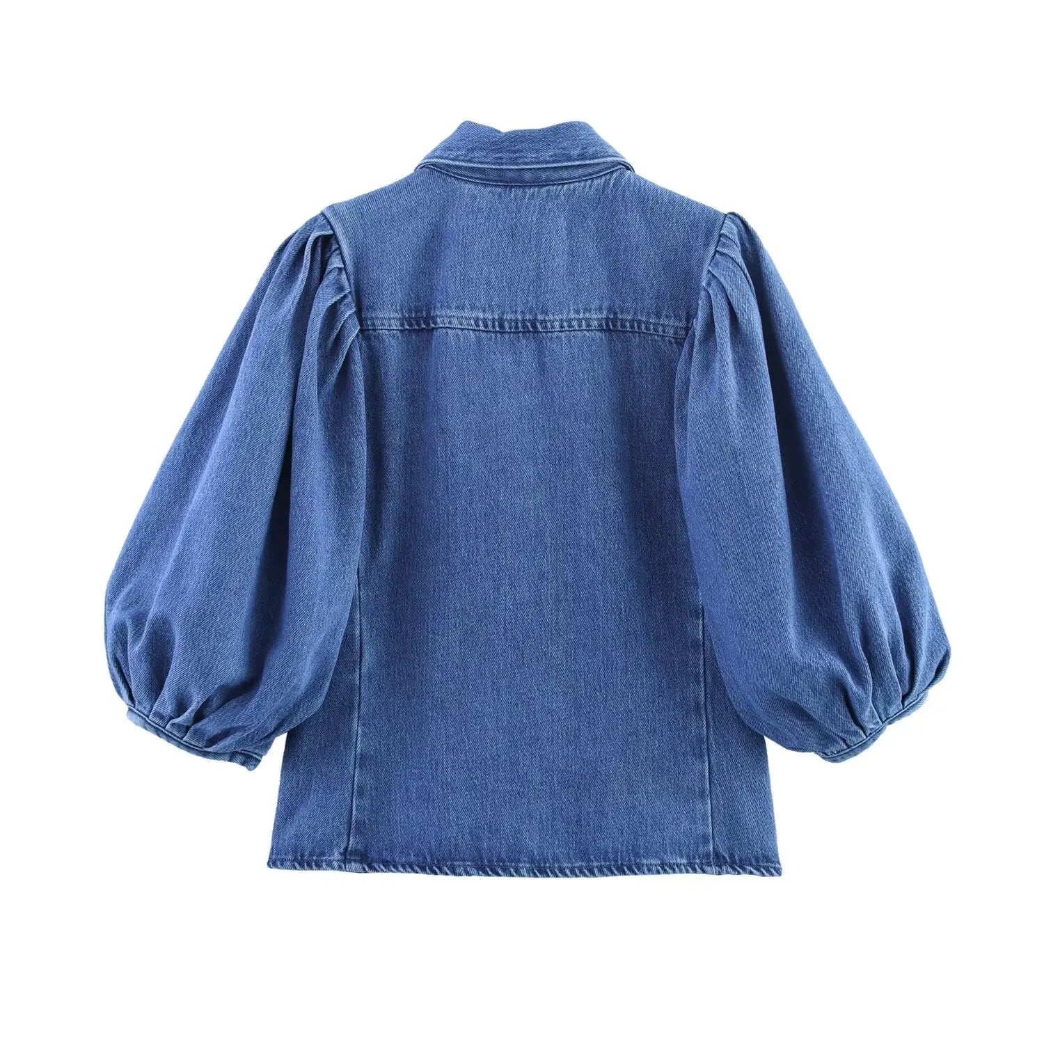 HH Women Summer New Fashion Thin Single-breasted Loose Folds Denim Shirt+High Waist Zipper Pocket Wide-leg Casual Pants Suit