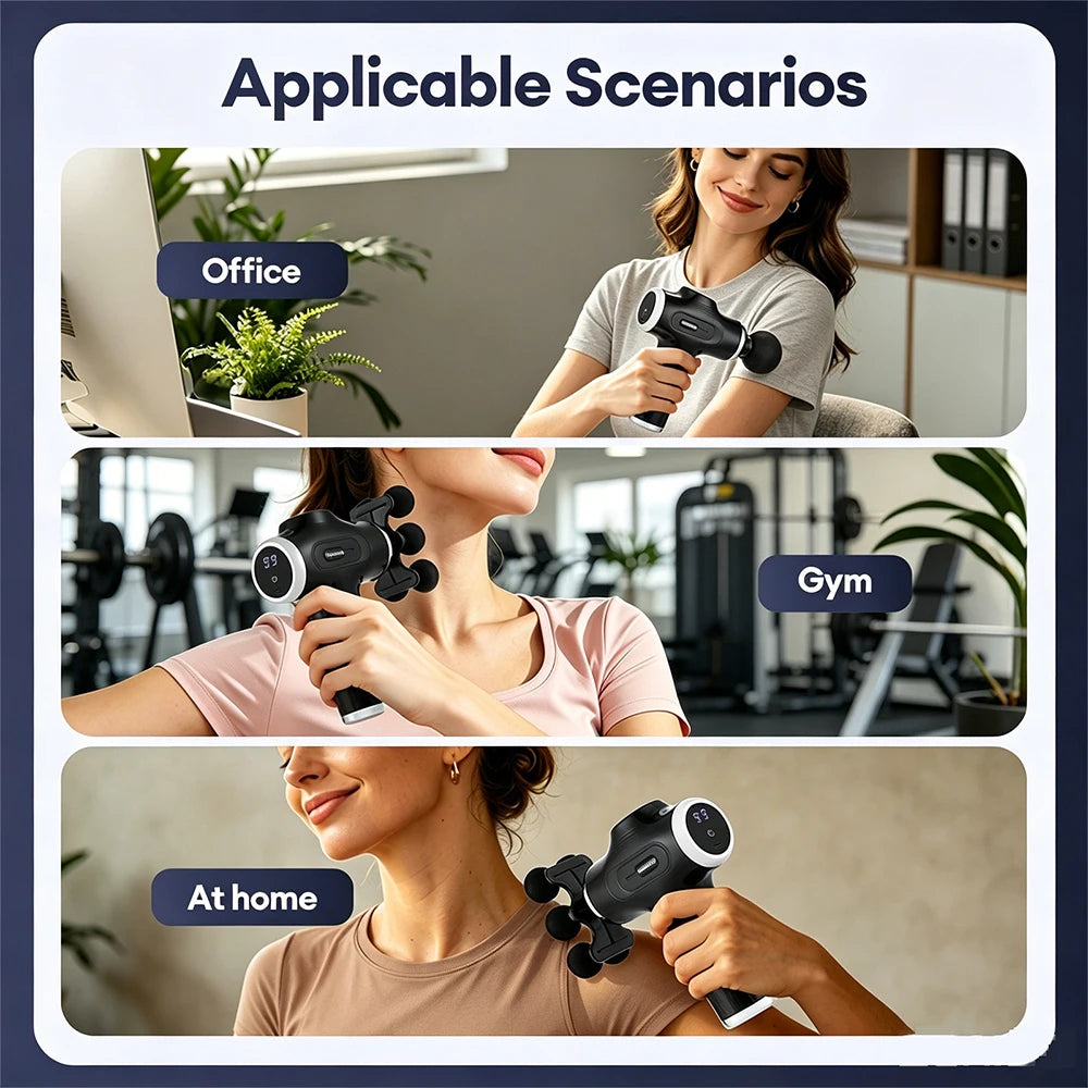 Professional Fascia Gun Mini Deep Tissue Massage Gun Wireless 38 Speed Level Electric Percussion Massager Body Muscle Relaxation