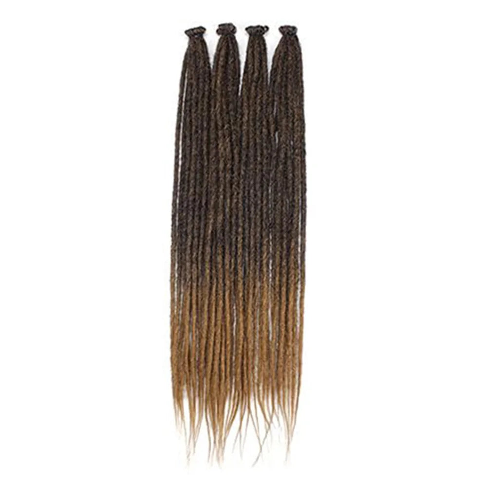 Dreadlock Extensions, 22" Brown to Blonde Synthetic Crochet Dreads Extensions 100% Handmade Single Ended Dreads Thin 0.6cm Width