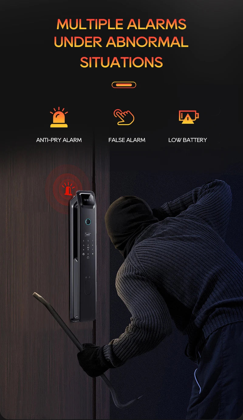 SANKESONG 3D Face Recognition Fingerprint Smart Door Lock WiFi Camera Electronic Lock Digital Electronic Key IC Card APP Unlock