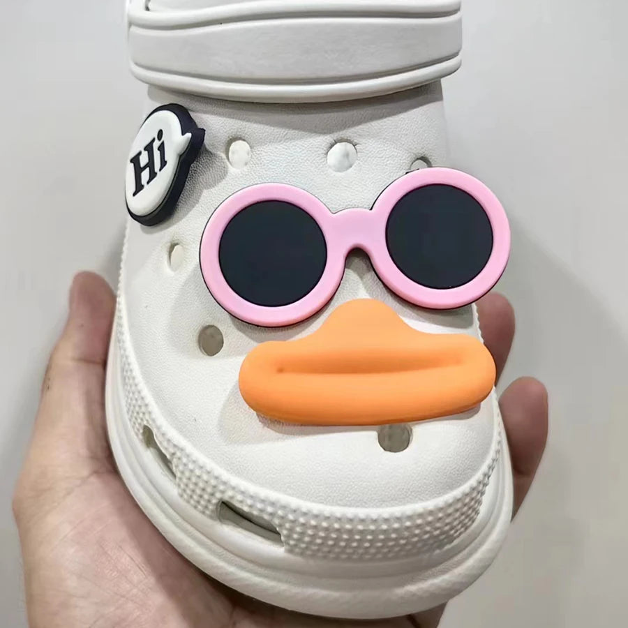 6Pcs Set Funny Face PVC Sausage Mouth Charms for Clogs Summer Sandals Buckle DIY Gift Shoes Accessories Cartoon Cute