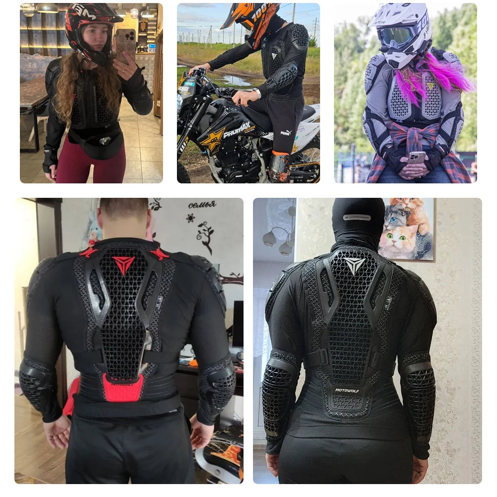 Motorcycle Jacket Body Armor for Motorbike Protection Breathable Abrasion-Resistant Impact Gear Moto Turtle Riding Jacket Pants