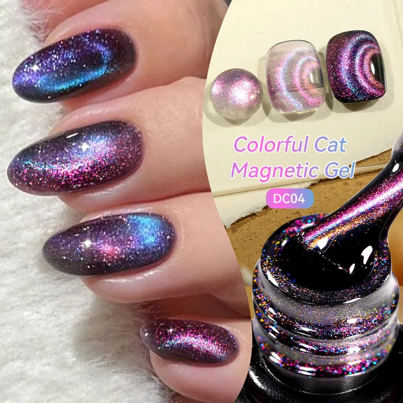 LILYCUTE 7ml Gold Coffee Cat Magnetic Gel Nail Polish Autumn Winter Nails Ultra Shine Moonlight Semi Permanent UV Gel Soak Off