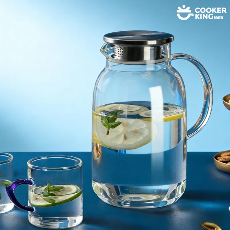 COOKER KING 1.8/2.5L High Borosilicate Glass Large Capacity Glass Water Bottle Glass Water Bottle Water Bottle Bottle Water