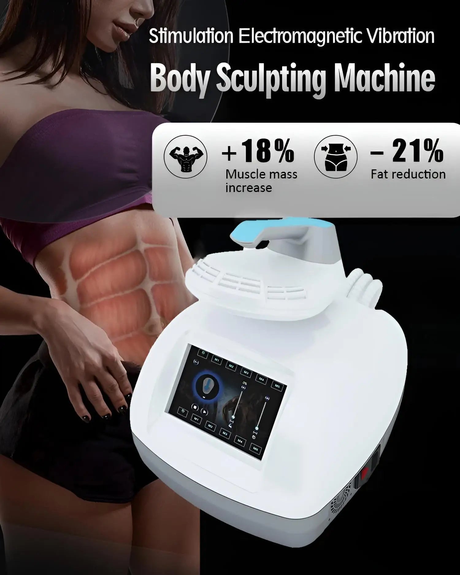 2026 Portable Body Slimming Machine Upgrade 15T Muscle Trainer RF for Home Use 36000 Contractions Session Portable Body Toner Fo