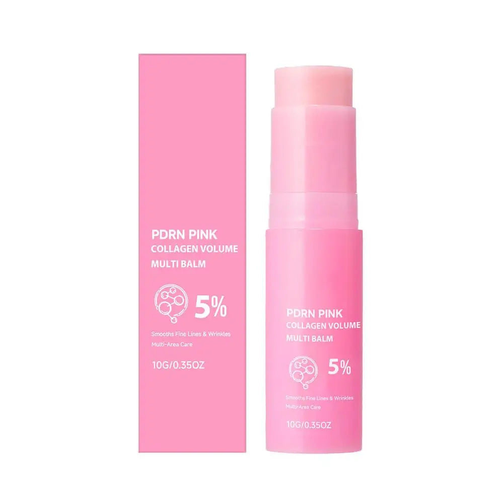 PDRN Pink Collagen Multi Balm, Fine Line Smoothing Skin Deep Hydrating & Plumping Moisturizer, Lightweight Serum