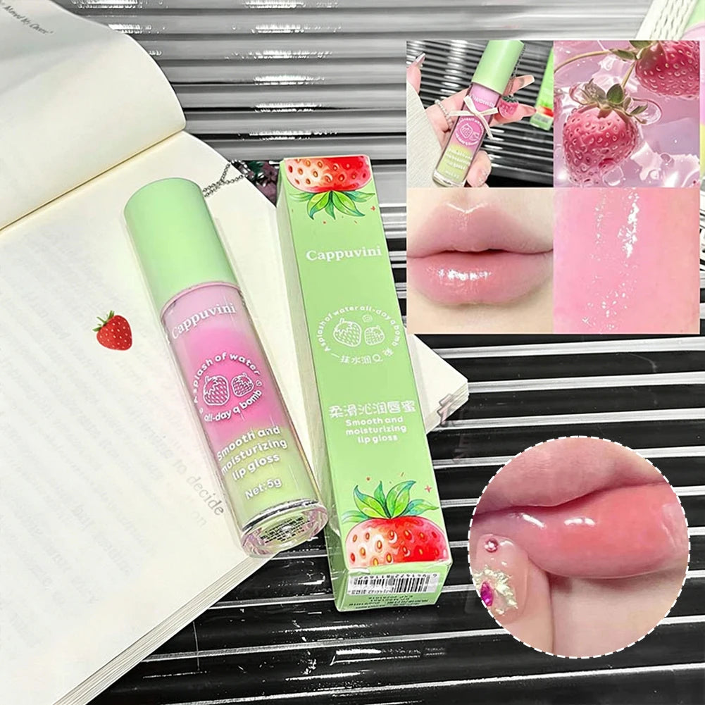 Water Light Moisturizing Hydrating Anti-Wrinkle Lip Gloss Care Korean Style Plump Lips Mirror Type Unisex Winter Essential