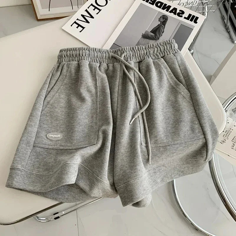 Women's Comfortable Loose Wide-legged Drawstring A Pants Slim Waist Slim Fit Casual Home Versatile Sports Shorts New